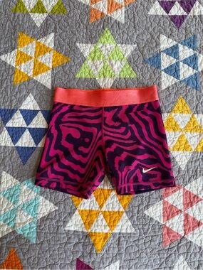 Nike Dri-FIT Pro Performance Shorts & Purple Pink with Coral Waistband